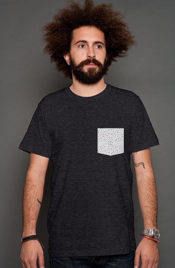 Red/Black Polka Dots - Black Men's Shirt