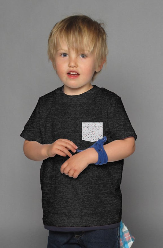 Red/Black Polka Dots - Black Kid's Shirt