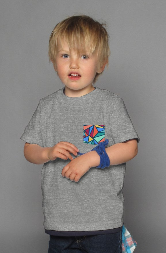 Colorful Triangles - Grey Kid's Shirt