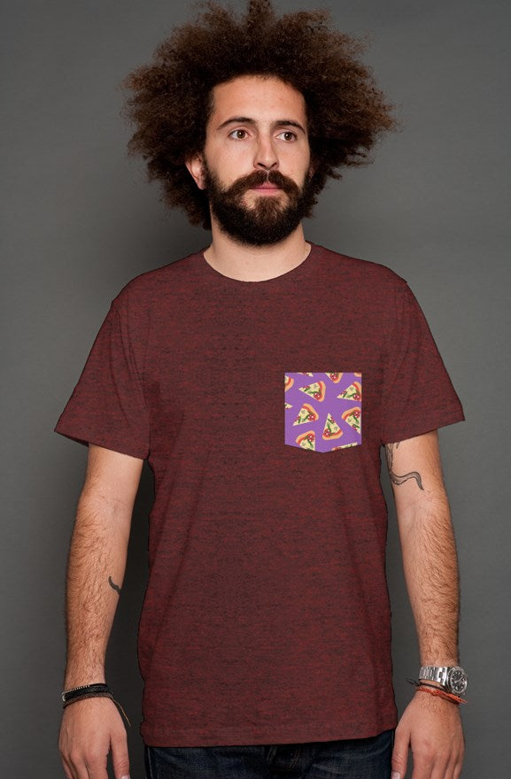 Pizza - Burgundy Mens Shirt