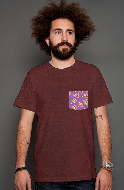 Pizza - Burgundy Mens Shirt