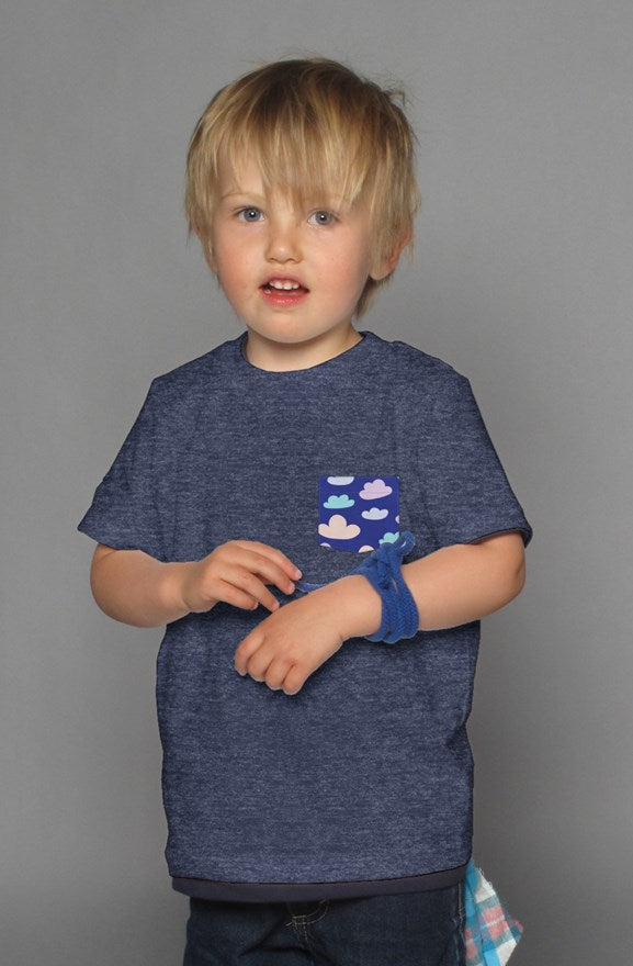 Clouds - Navy Kid's Shirt
