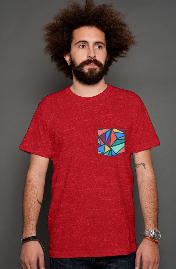 Colorful Triangles - Red Men's Shirt